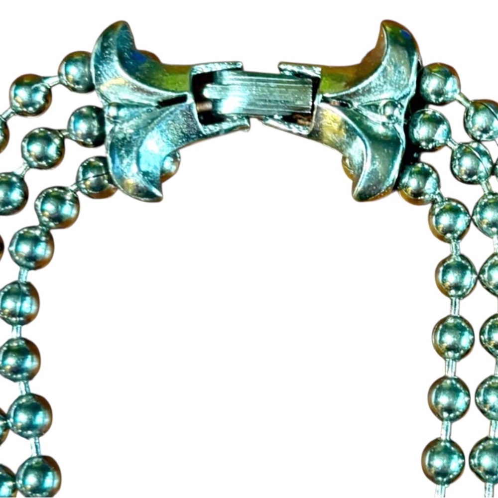 Goldette Vintage Elegant Blue Beaded Necklace Size Large Faux Turquiose 1960’s. - Picture 3 of 7